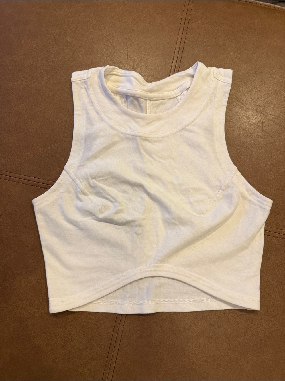 lululemon athletica White Cropped Tank with High Neck